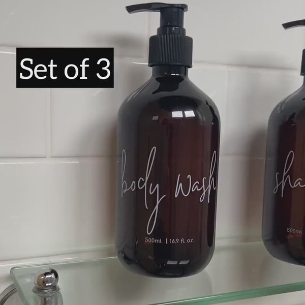 1 Piece AMBER Hand Sanitiser Bottle - 500mL Dispensers - Custom Pump Bottles