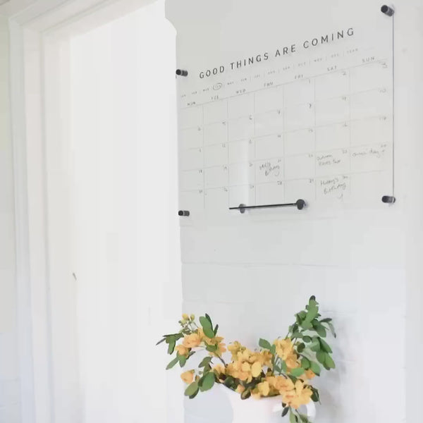 Custom wall planner - Portrait Monthly design - acrylic whiteboard calendar - family wall planner organiser
